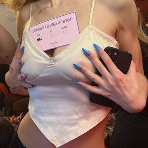 Vintage Satin Cream White Corset Style Open Back Top